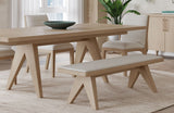 Sumire Upholstered Bench in Ginger and Natural Linen - What A Room