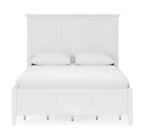 Grace Four Drawer Platform Storage Bed in Snowfall White - What A Room
