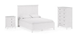 Grace Three Panel Bed in Snowfall White - What A Room