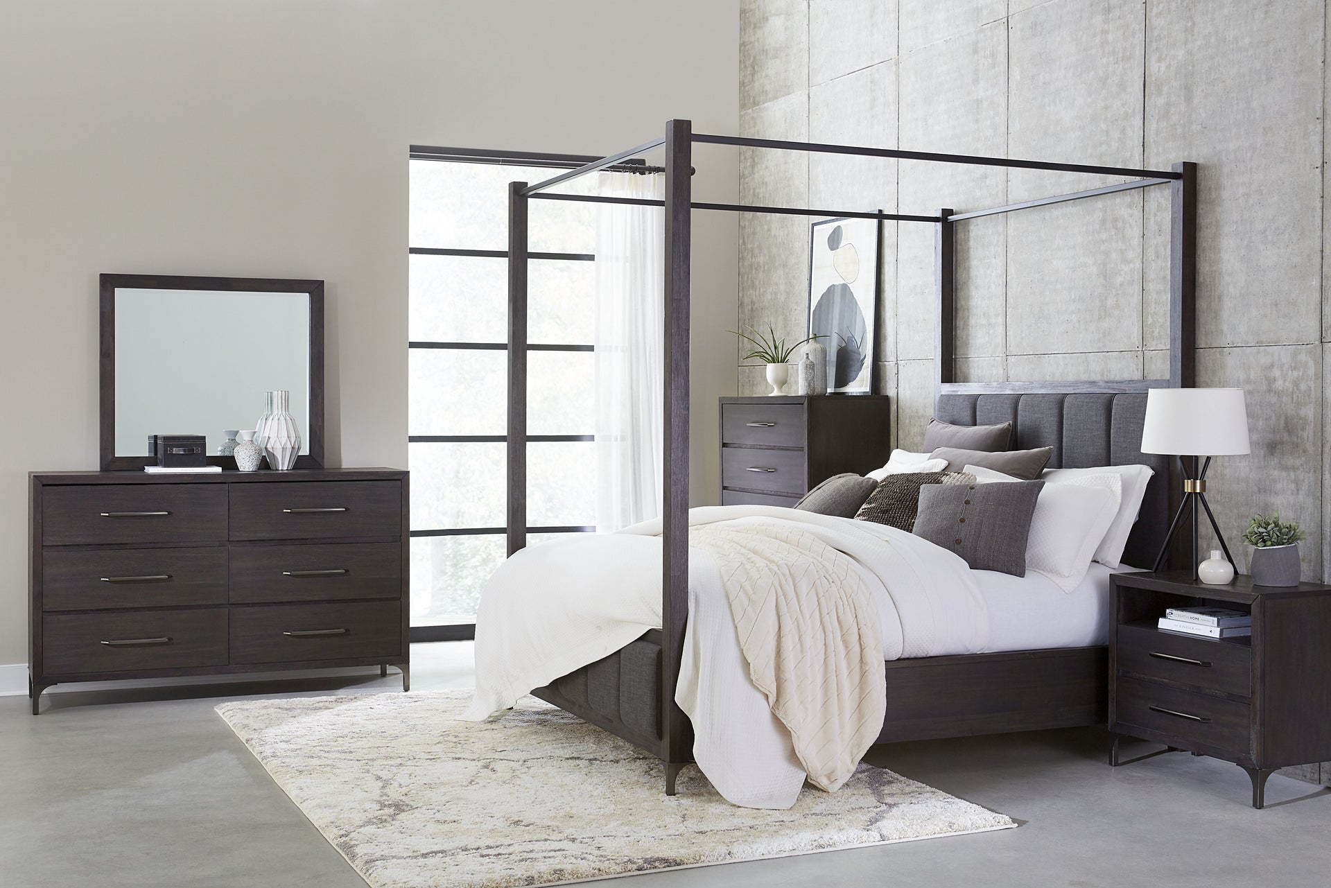 Lucerne Five-Drawer Metal Leg Chest in Vintage Coffee - What A Room