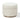 Off-White Upholstered Storage Ottoman in Ricotta Boucle