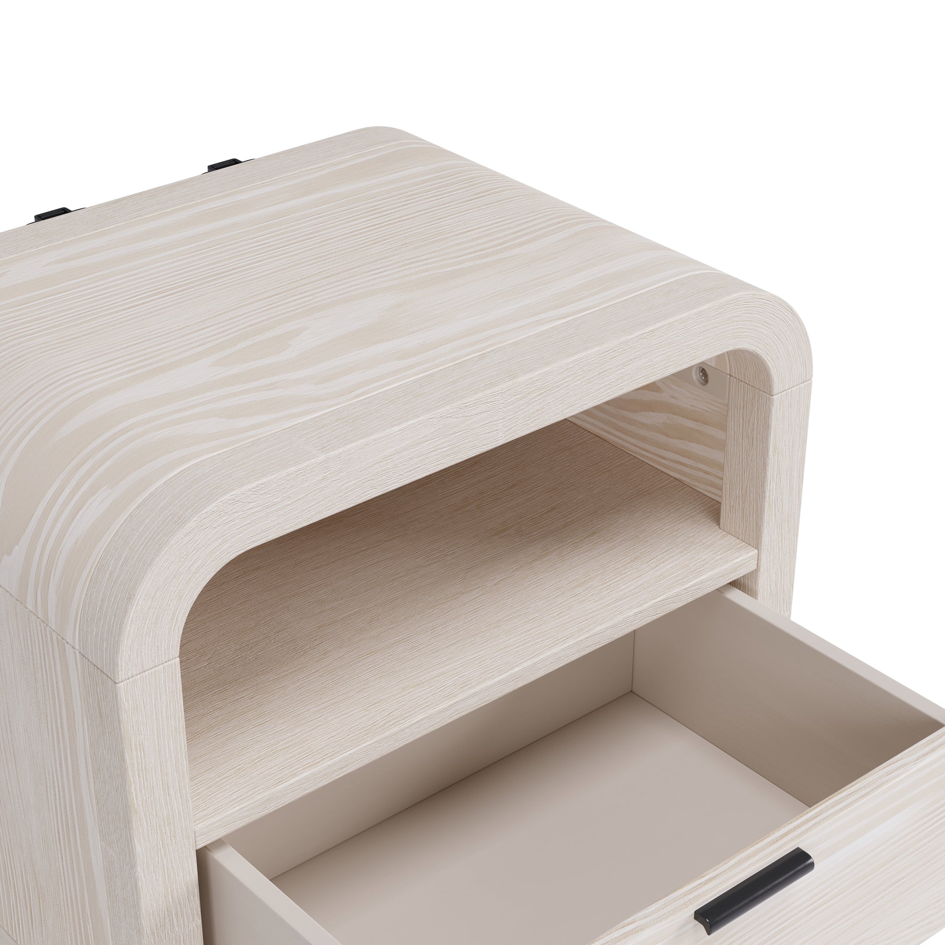 Drake One Drawer One Shelf USB-Charging Nightstand in Sugar - What A Room