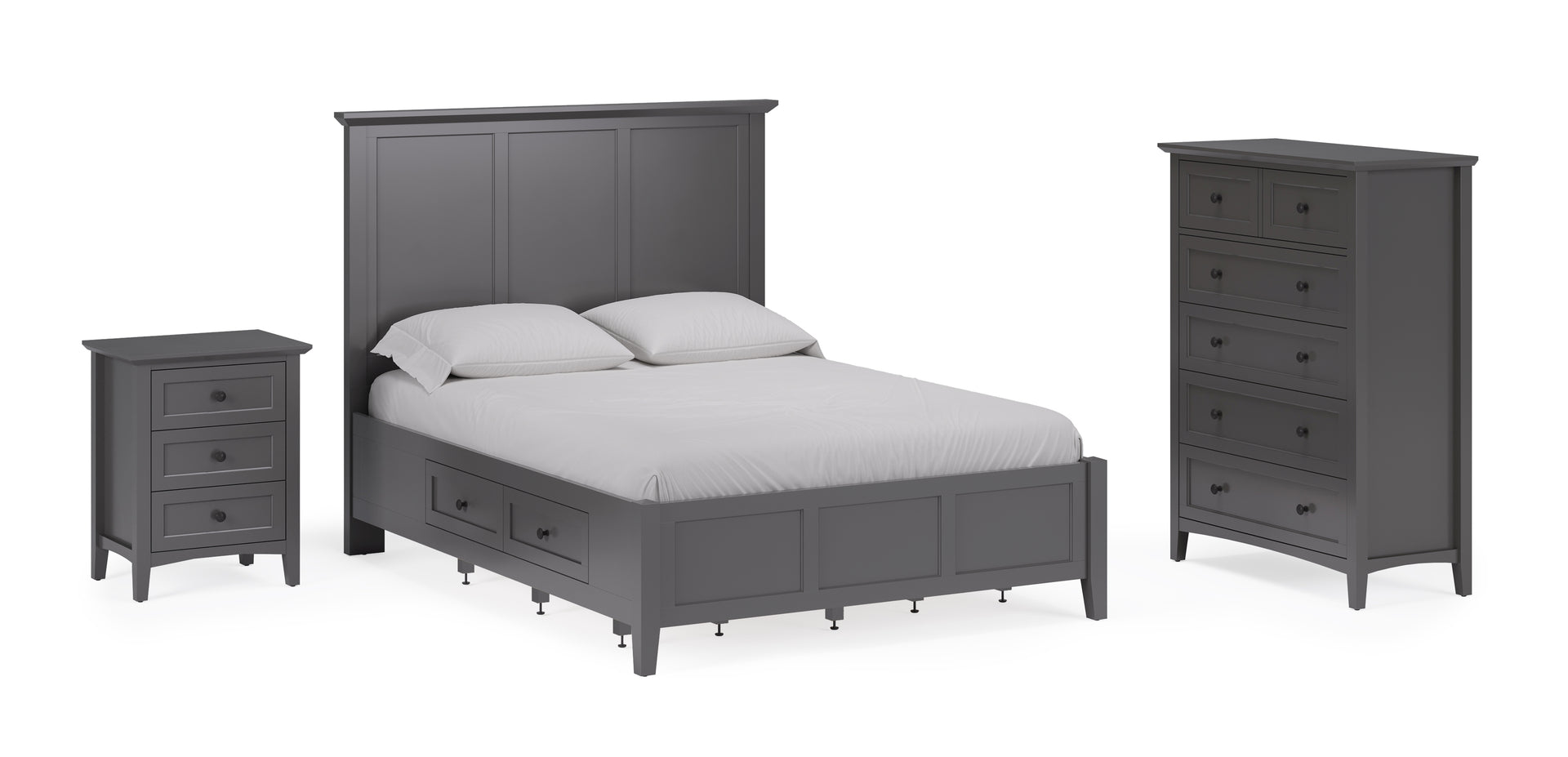 Grace Four Drawer Platform Storage Bed in Raven Black - What A Room