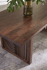 Fevano Solid Wood Rectangular Dining Table in Smoked Brown - What A Room