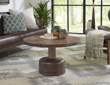 Liyana Solid Wood Round Coffee Table in Natural Tan - What A Room