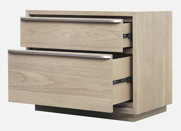 One Coastal Modern Two Drawer Nightstand in Bisque - What A Room