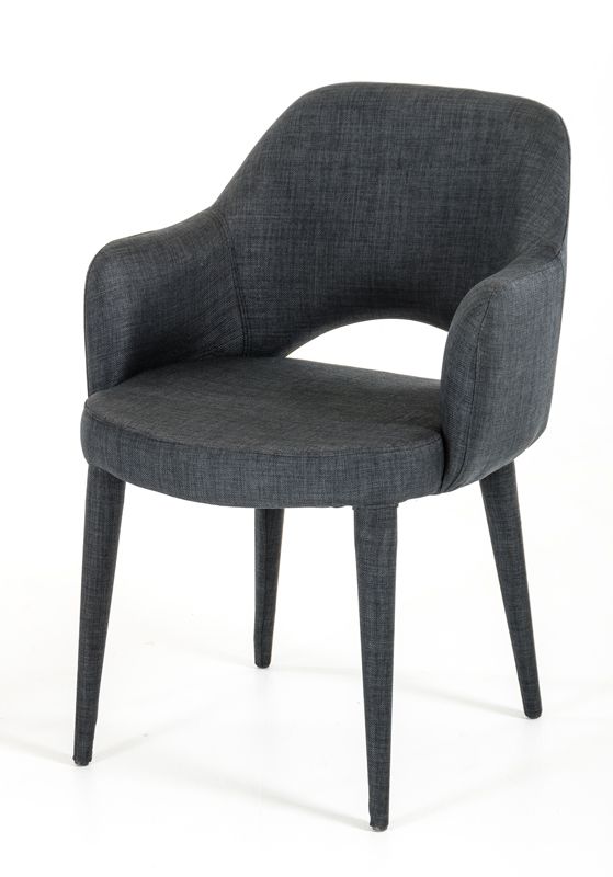Modrest Williamette Mid-Century Dark Grey Fabric Dining Chair - What A Room