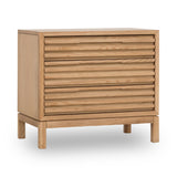 Tanner Three Drawer Ash Wood Nightstand in Flaxen - What A Room