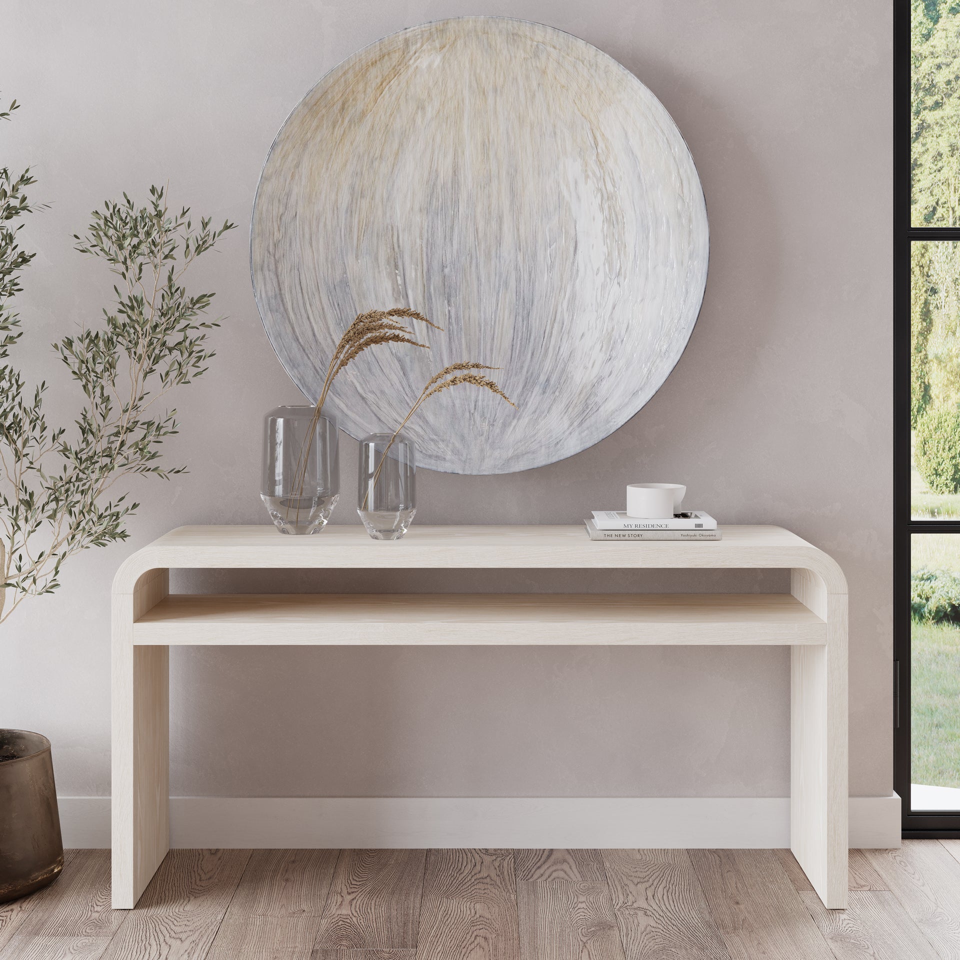 Drake Ash Wood Console Table in Sugar - What A Room