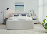 Kiki Upholstered Platform Bed in Cotton Ball Boucle - What A Room