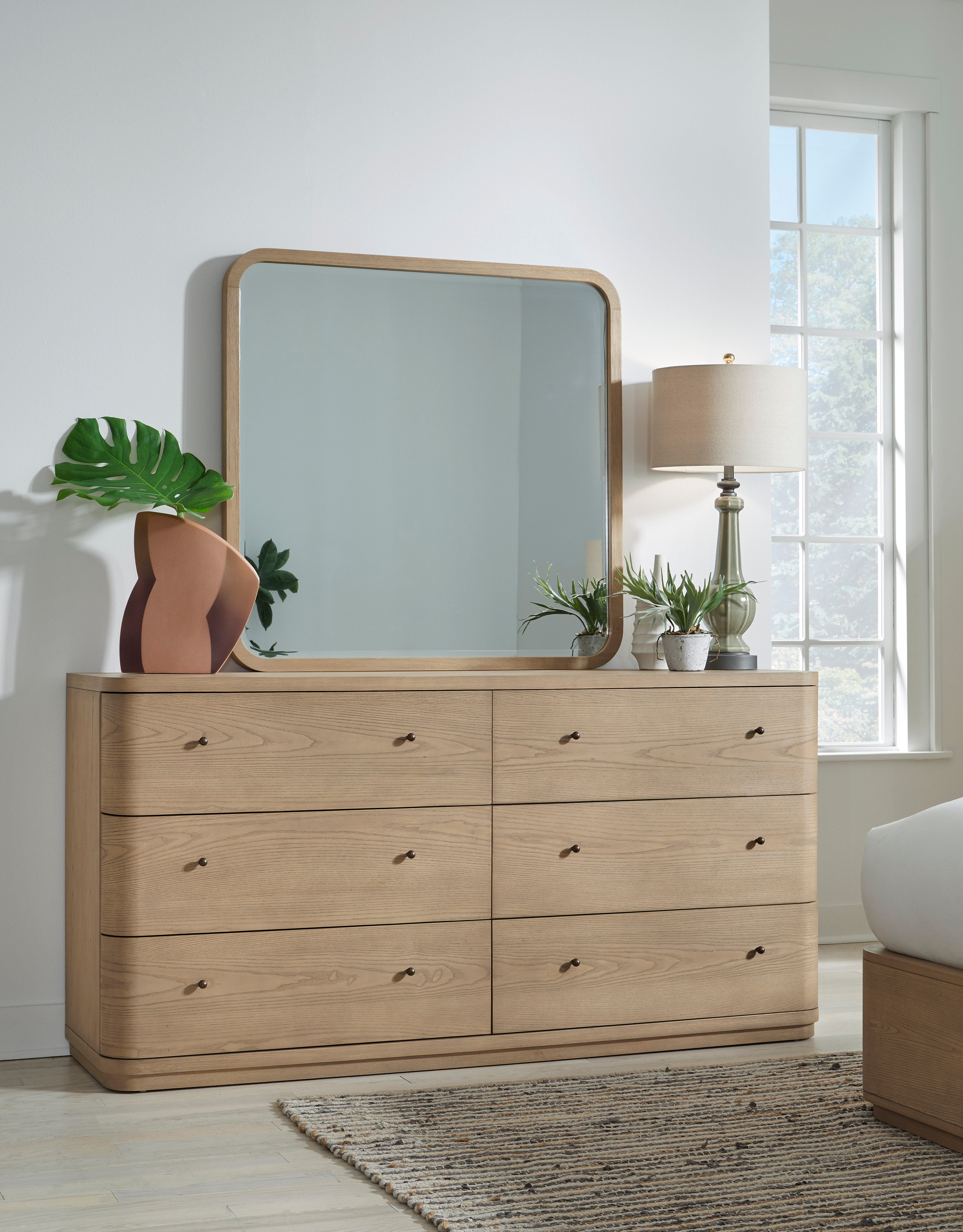 six drawer dresser Leighton Wide Clean lines and a crisp knife 55.1" 6 Drawer Dresser Lark