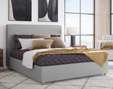 Olivia Upholstered Platform Bed in Pewter - What A Room