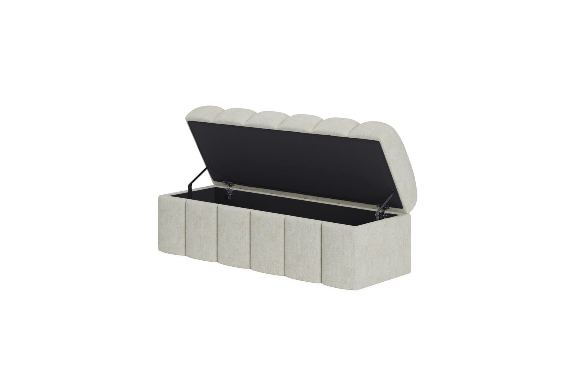 Savage Upholstered Storage Bench in Sandy Chenille - What A Room