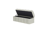 Savage Upholstered Storage Bench in Sandy Chenille - What A Room