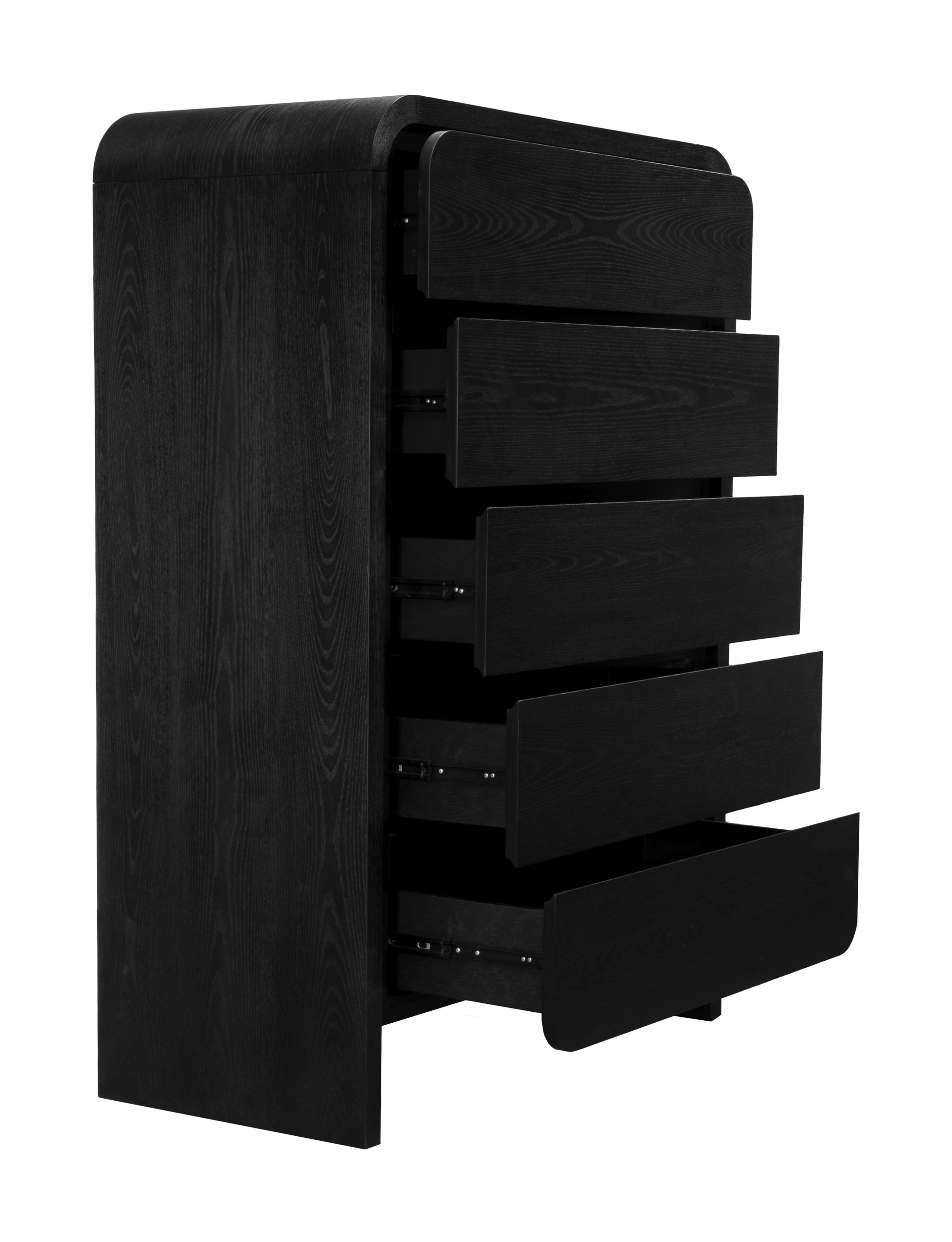 Elora Five Drawer Chest in Jet Black Ash - What A Room
