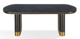 Doheny Wood and Metal Oval Dining Table in Black and Brass - What A Room