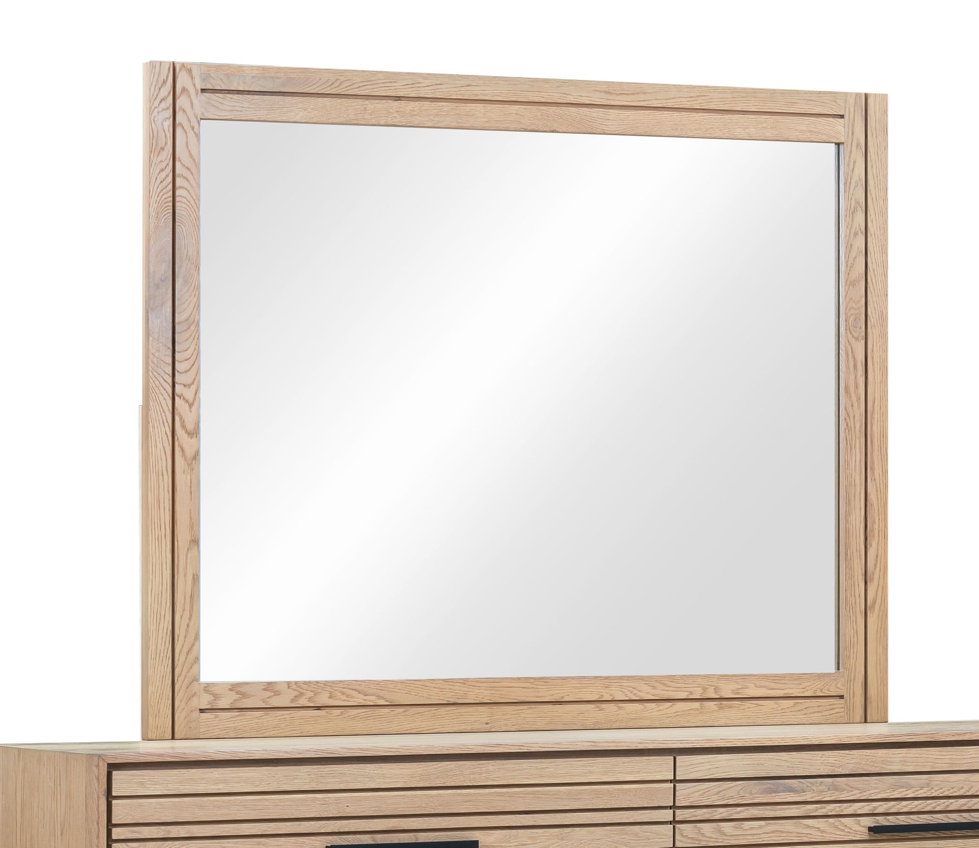 Batten Solid Wood and Mirrored Glass Wall or Dresser Mirror in Blonde Oak - What A Room