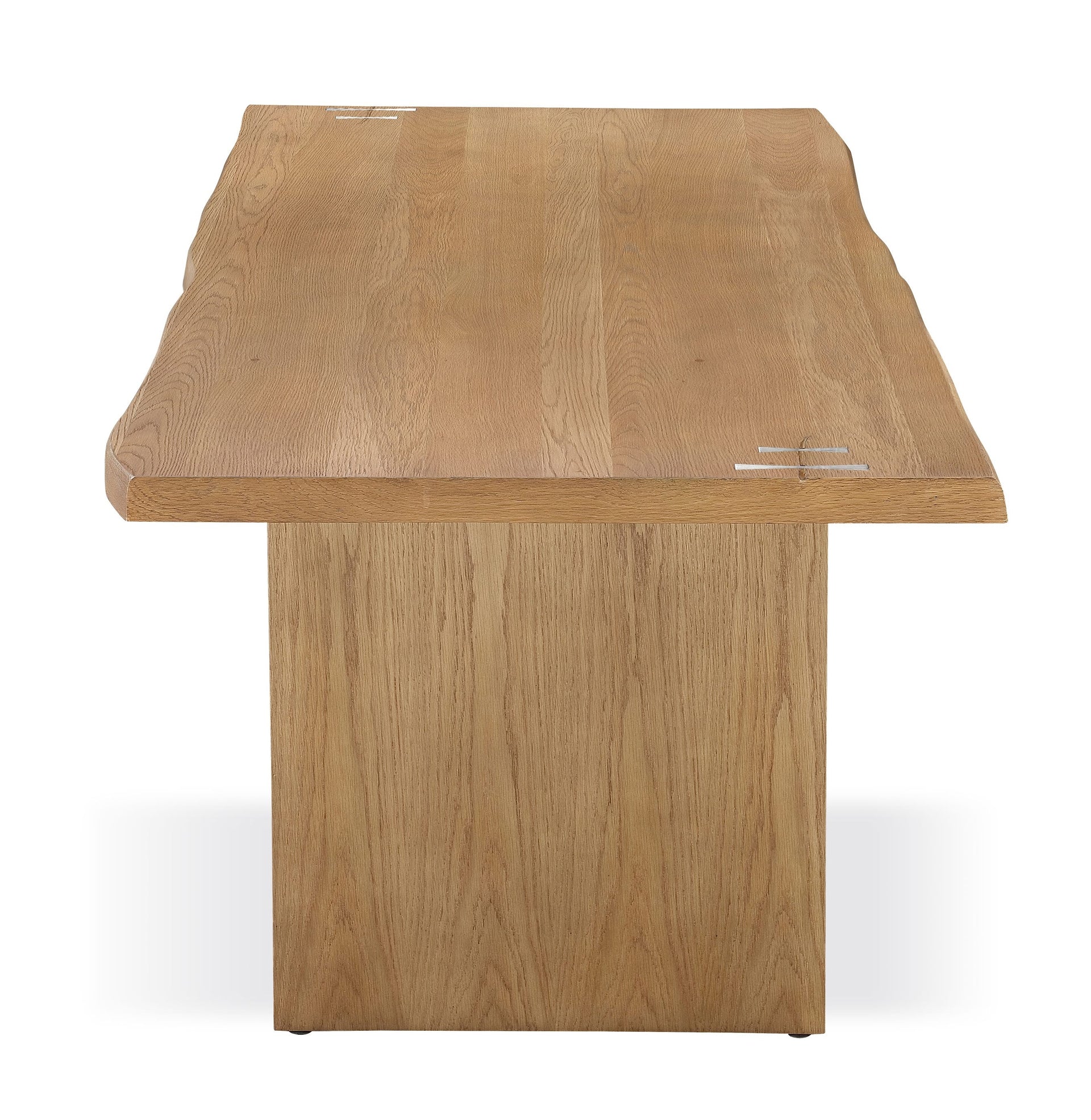 One Modern Coastal Live Edge Dining Table in White Oak - What A Room