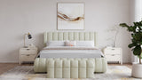 Savage Maximalist Upholstered Bed in Sandy Chenille - What A Room