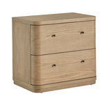 Penny Two Drawer White Ash Nightstand in Buff Cream - What A Room