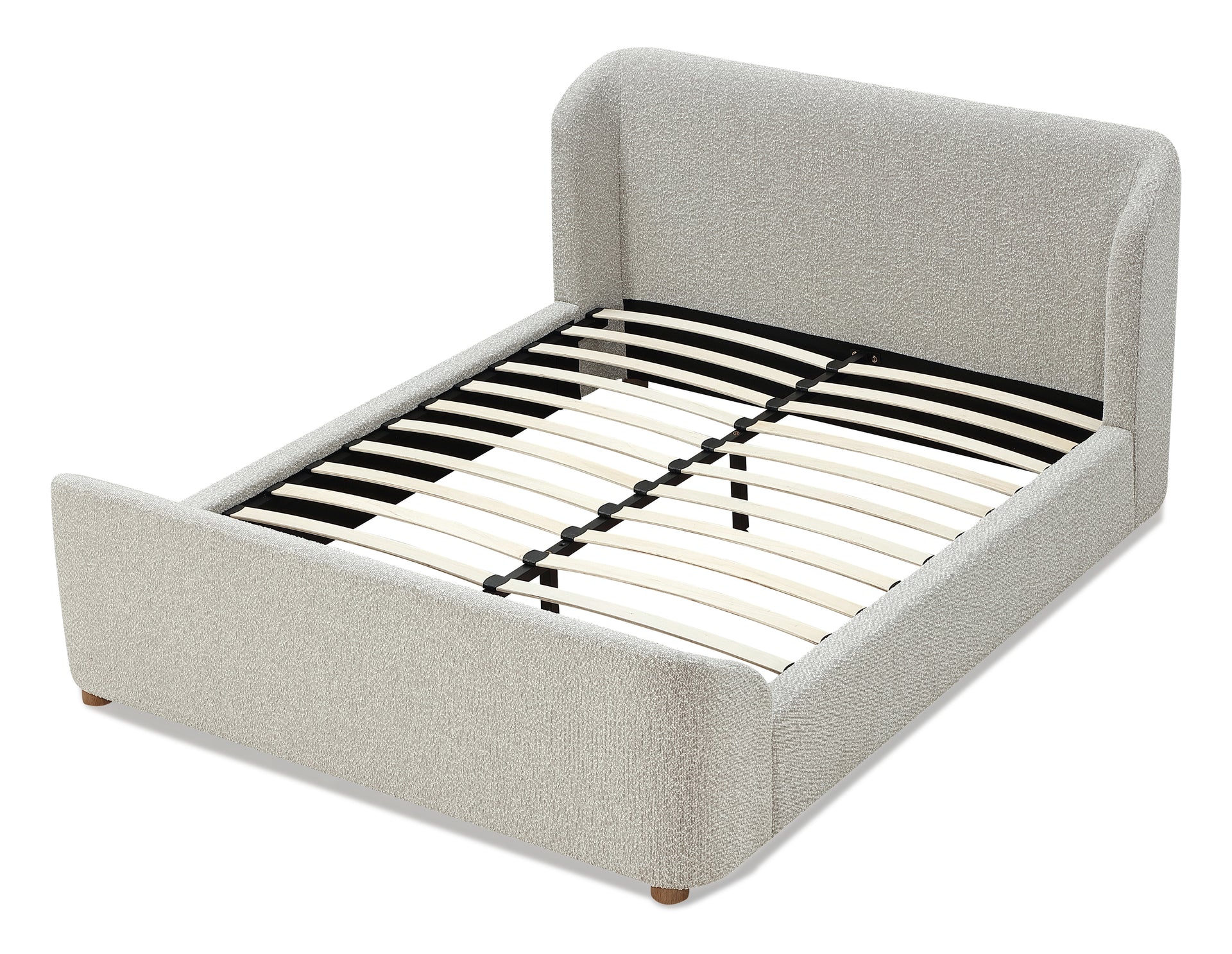 Kiki Upholstered Platform Bed in Cotton Ball Boucle - What A Room