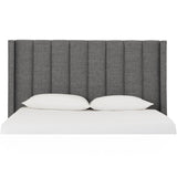 Palermo Wingback Upholstered Headboard in Dark Stone Linen - What A Room