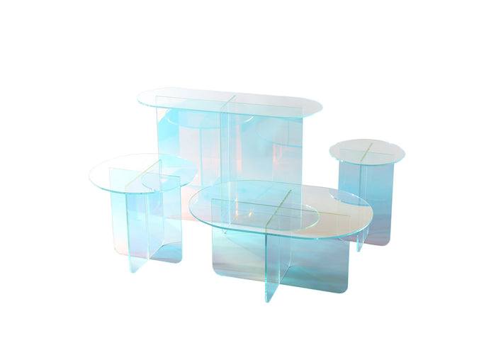 Fomo Small End Table in Iridescent Glass - What A Room