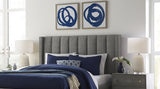 Palermo Wingback Upholstered Headboard in Dark Stone Linen - What A Room