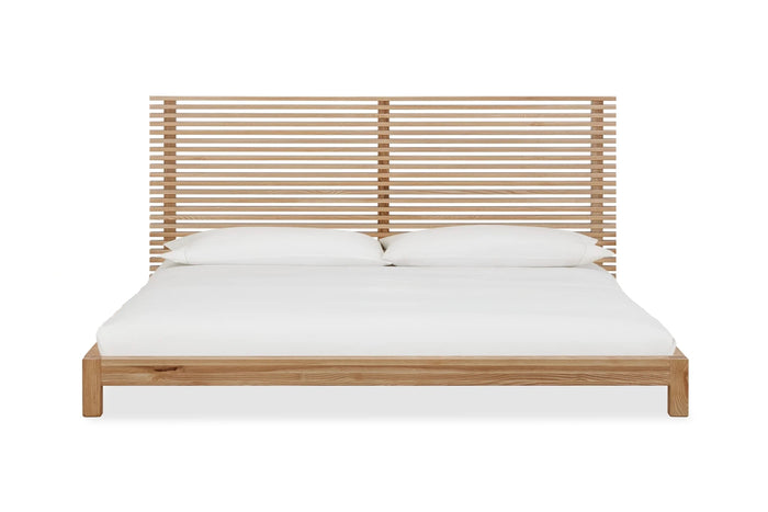 Tanner Solid Ash Platform Bed in Flaxen - What A Room