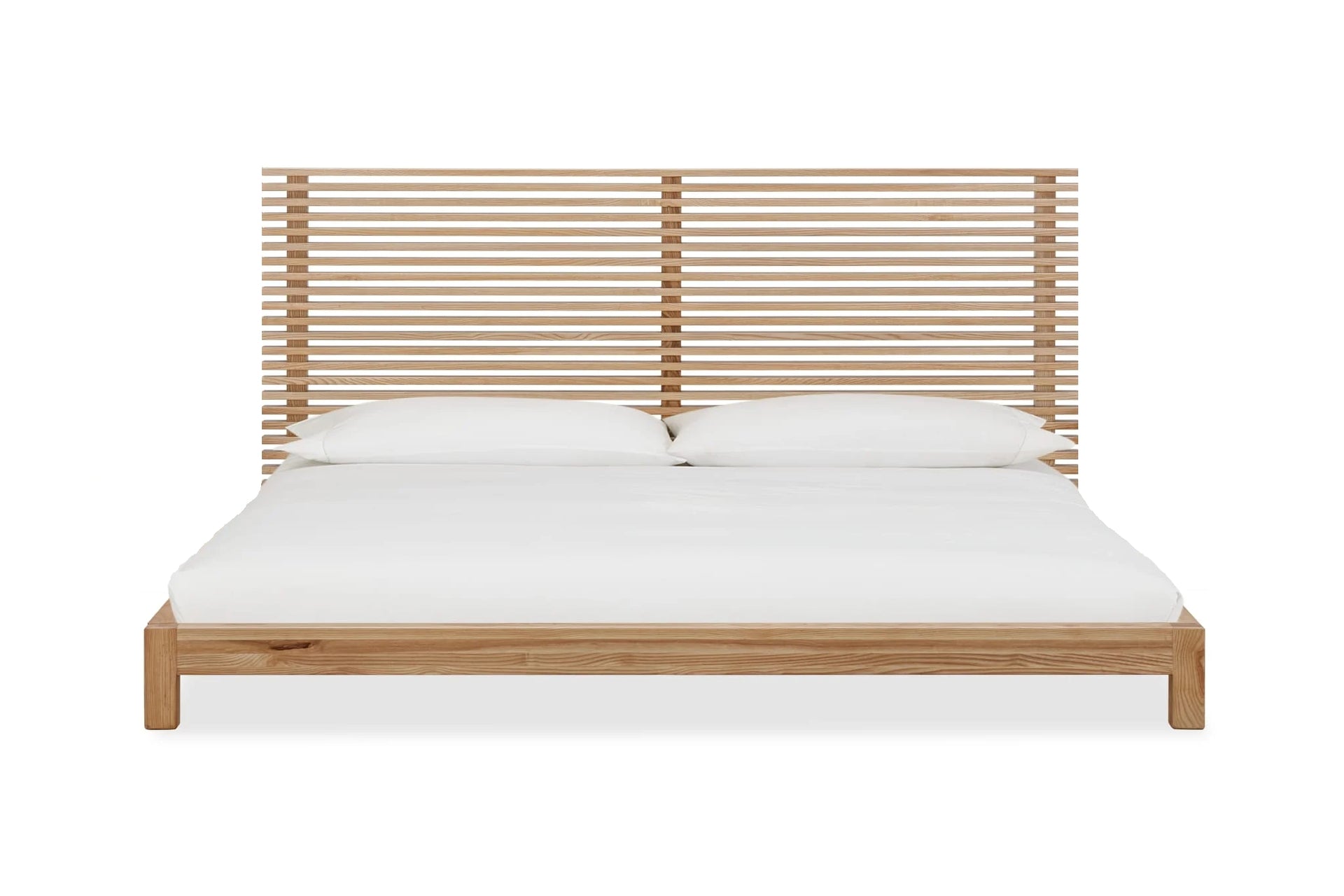 Tanner Solid Ash Platform Bed in Flaxen - What A Room