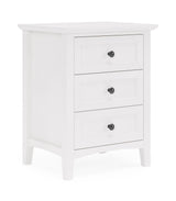 Grace Three Drawer Nightstand in Snowfall White - What A Room