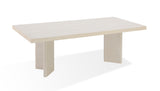 Caye Stone Top Double Pedestal Dining Table with Ivory Cement Base - What A Room