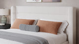 Frank Upholstered Wingback Platform Bed in Cottage Cheese Boucle - What A Room