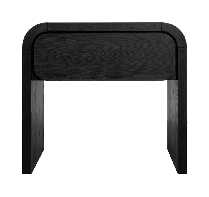 Elora One Drawer Nightstand in Jet Black Ash - What A Room