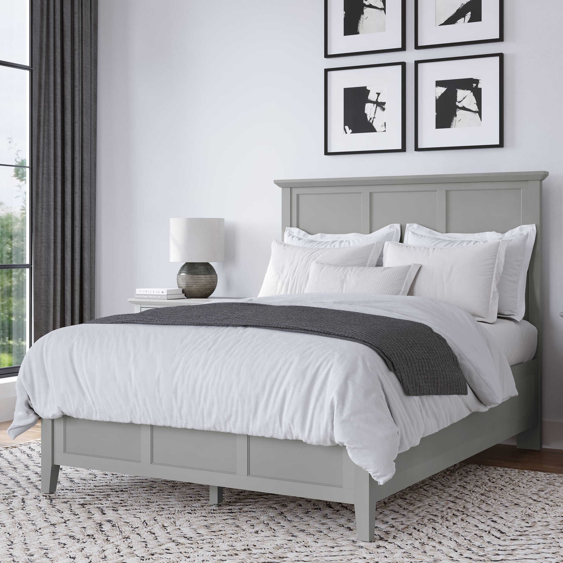 Grace Three Panel Bed in Elephant Grey - What A Room