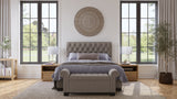 Royal Rolled Arm Storage Bench in Dolphin Linen - What A Room