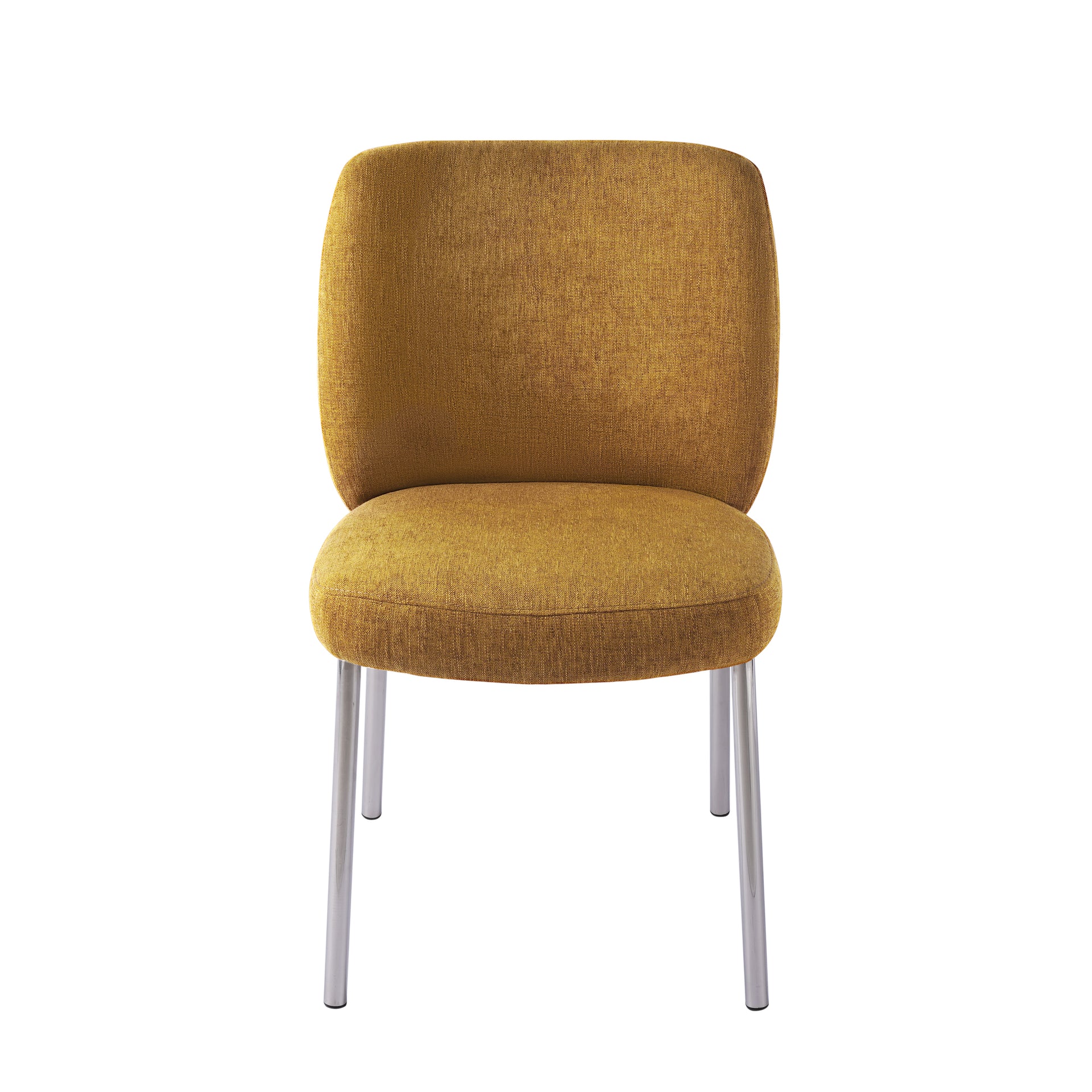 Fomo Chenille-upholstered Stainless Steel Base Dining Chair in Pineapple (Set of 2) - What A Room