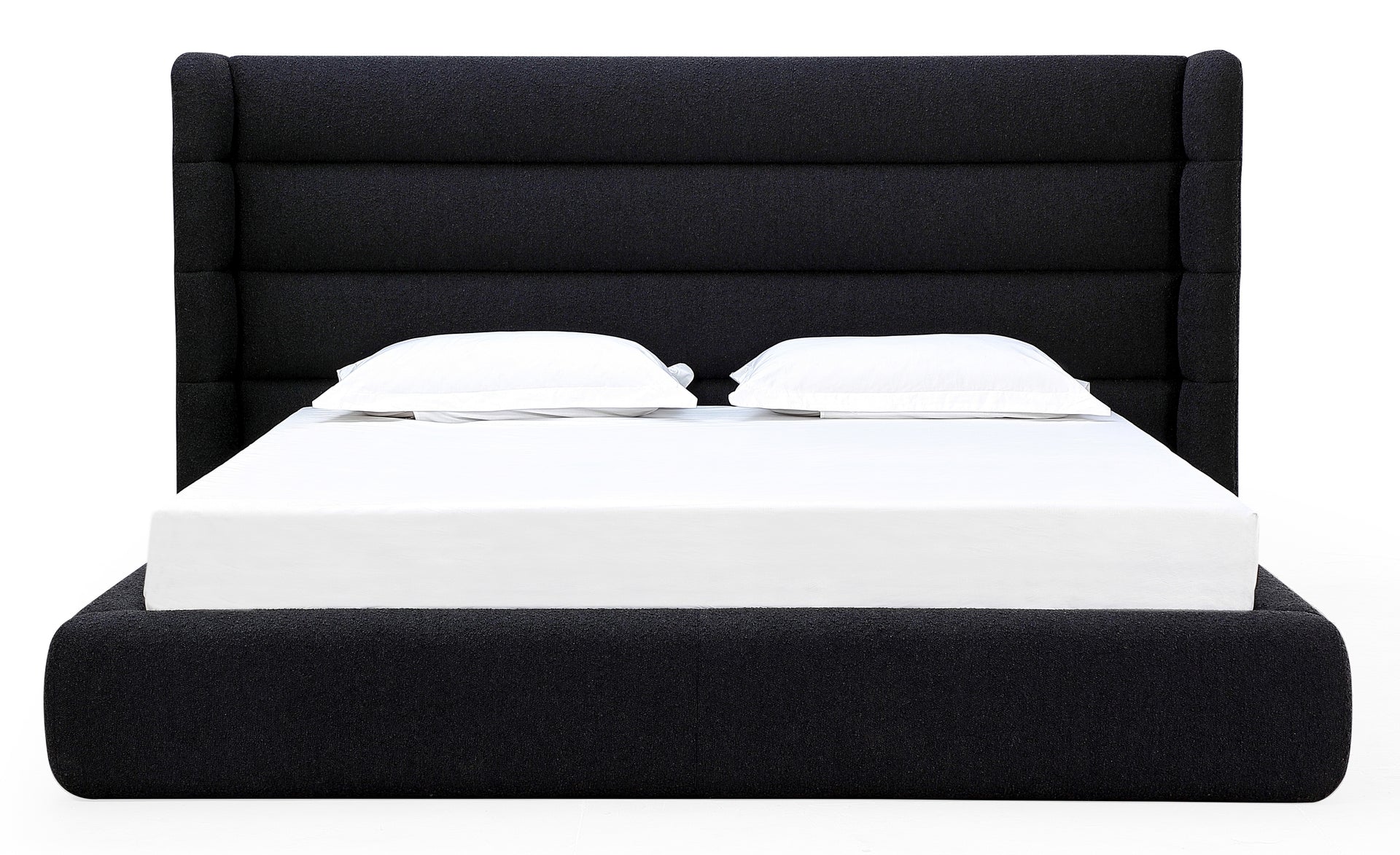 Frank Upholstered Wingback Platform Bed in Ember Boucle - What A Room