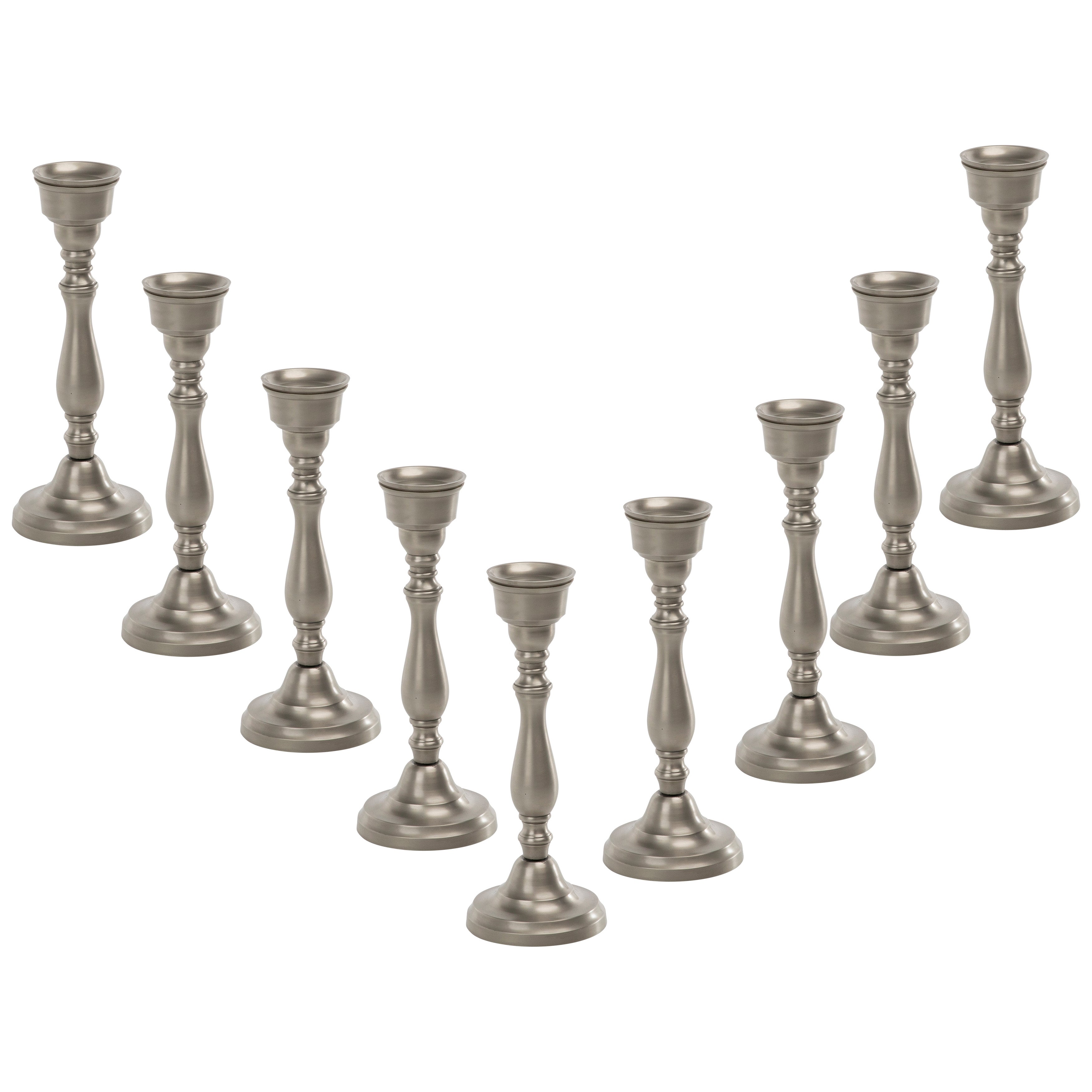 Candlestand Pewter Finish Set of 9 - What A Room