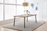 Tulum Stone Top Dining Table with Bronze Metal Base - What A Room