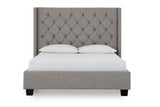 Verona Upholstered Platform Bed in Speckled Grey - What A Room