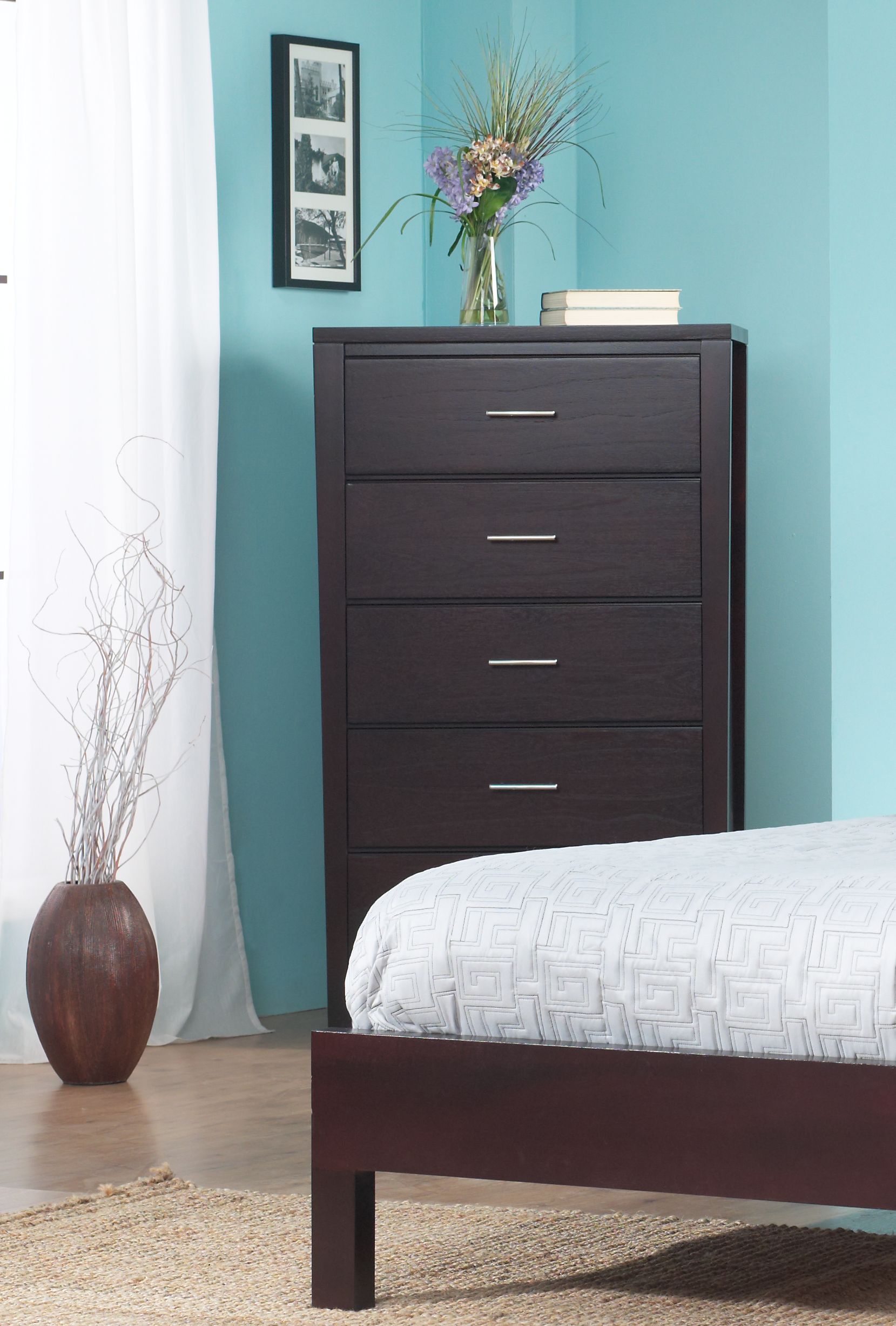 Nevis Five Drawer Chest in Espresso - What A Room