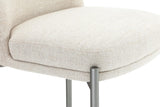 Dion Upholstered Counter Stool in Natural Light Linen and Brushed Nickel Metal - What A Room