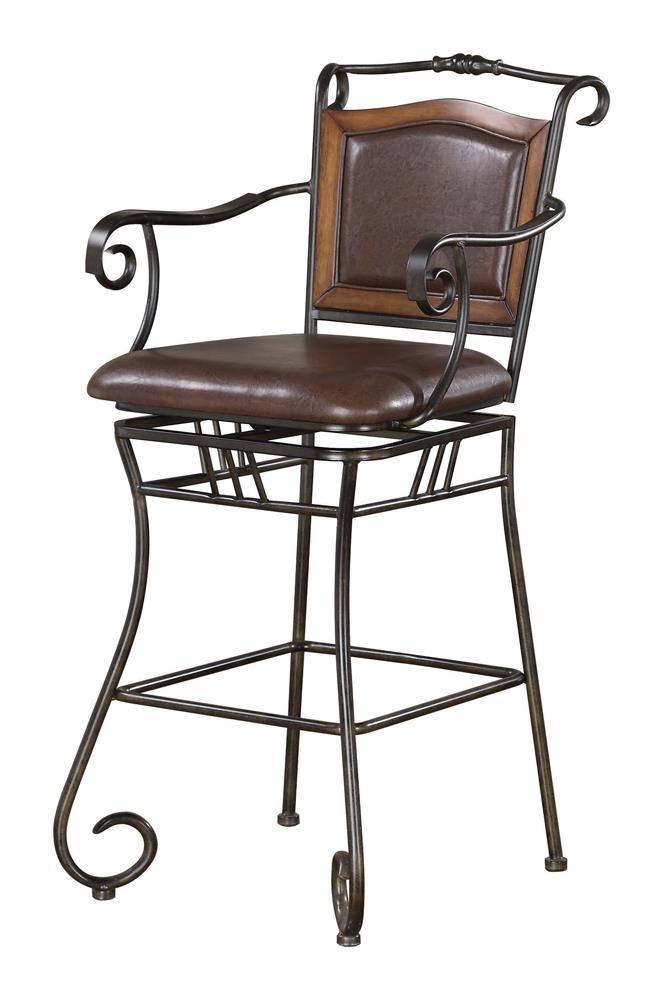 Upholstered Bar Stool Brown and Bronze - What A Room