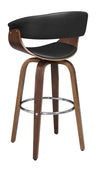 Upholstered Swivel Bar Stool Walnut and Black - What A Room