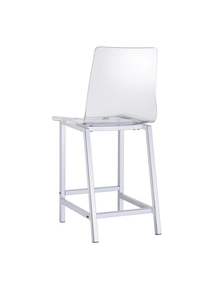 Counter Height Stools Chrome and Clear Acrylic (Set of 2) - What A Room
