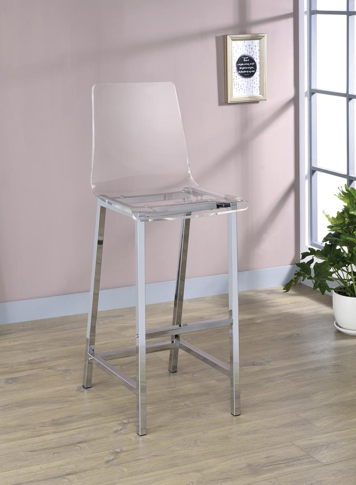 Bar Stools Chrome and Clear Acrylic (Set of 2) - What A Room