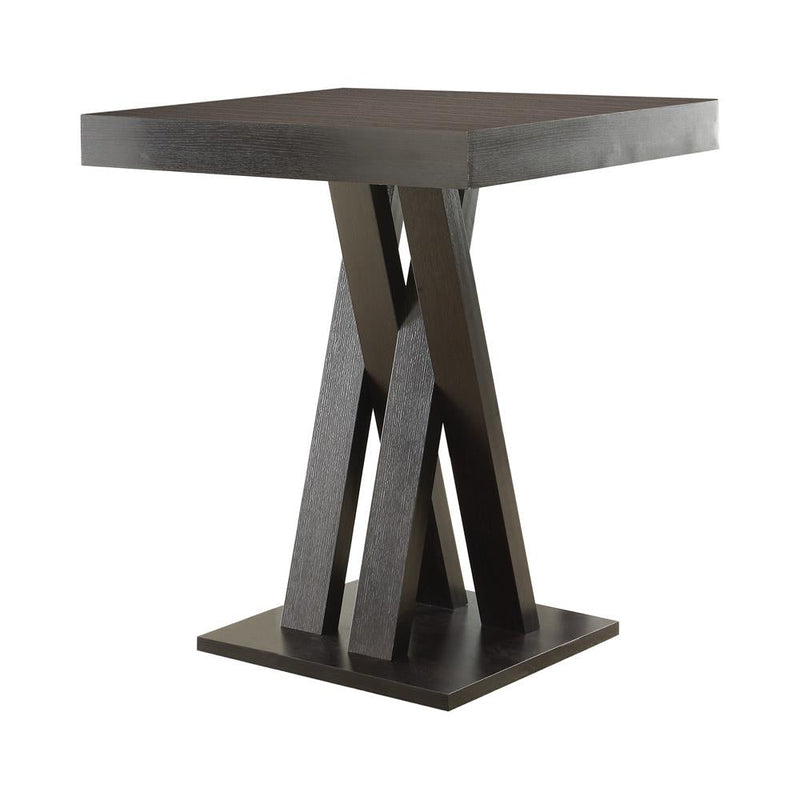 Double X-shaped Base Square Bar Table Cappuccino - What A Room