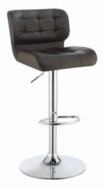 Upholstered Adjustable Bar Stools Chrome and Brown (Set of 2) - What A Room