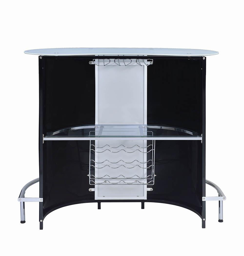 1-shelf Bar Unit Glossy Black and White - What A Room